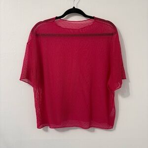 Uye Surana Pink Mesh Crop Top Sz 2XL/3XL